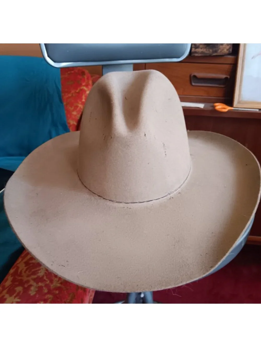 sz 7 Vintage John Wayne Collection Resistol USA Cowboy Hat Wide-Brimmed Felt